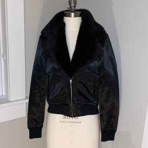 ESPRIT Bomber Jacket Detachable Faux Fur Collar